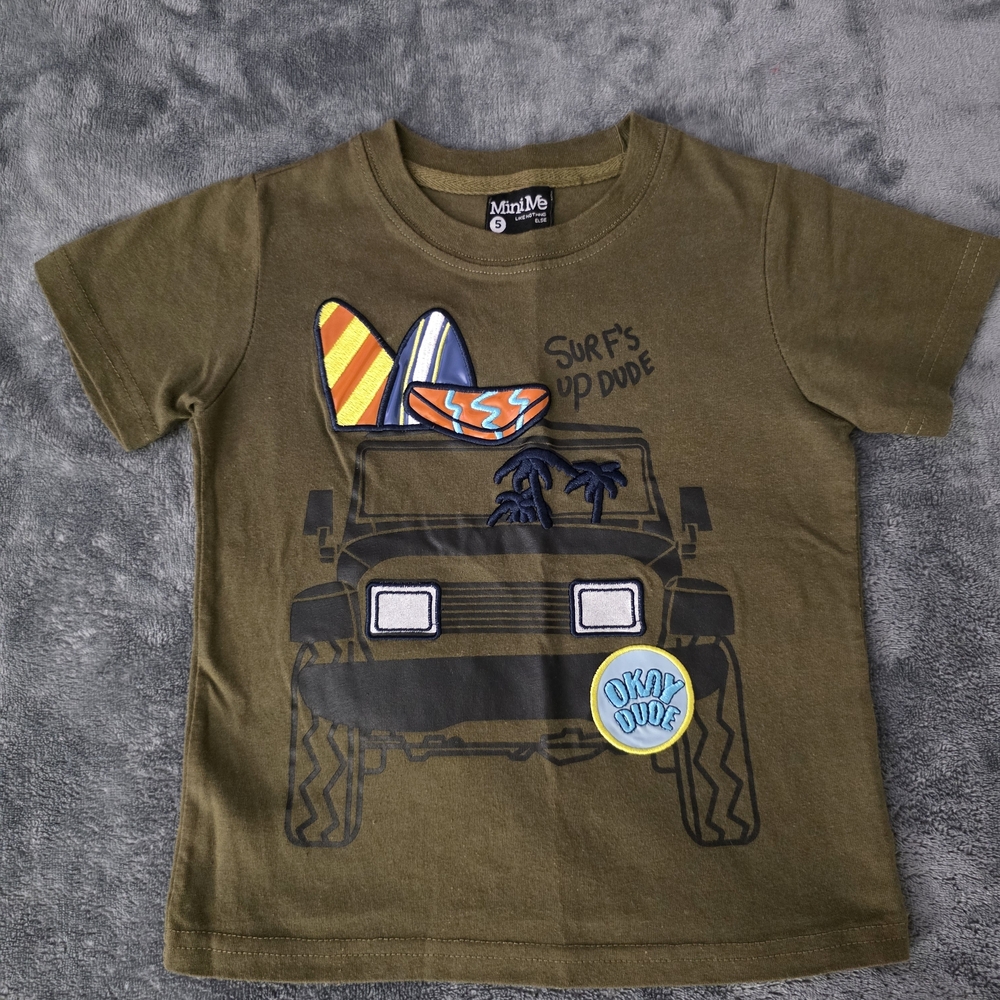 Kids Surf's Up T-Shirt - Olive Green
